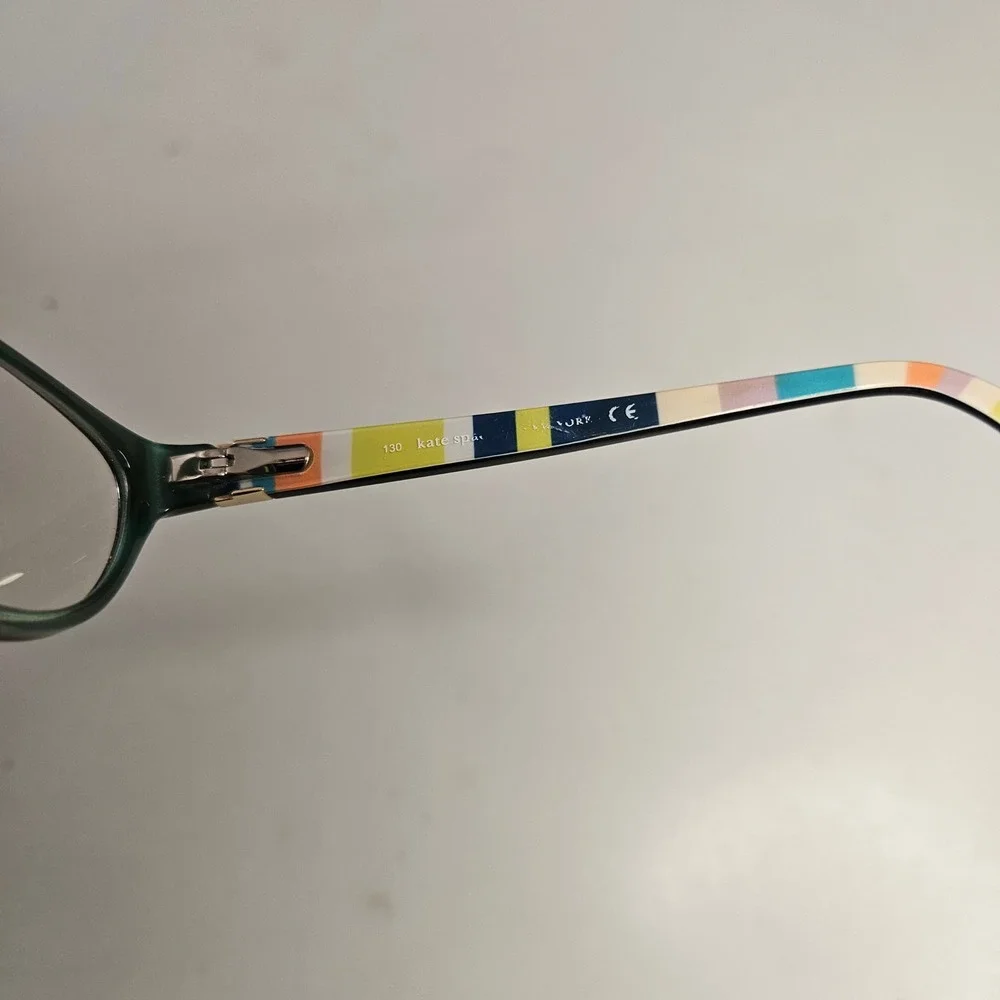 Kate‎ Spade Alvena 0X77 Teal Green Striped Oval Eyeglasses Frames 130mm Womens